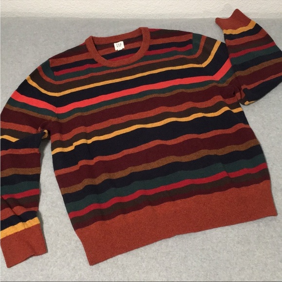 GAP Sweaters - Marino Wool Oversized Sweater Size Xlarge Stripes Multicolored Grunge Grandpa
